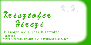 krisztofer hirczi business card